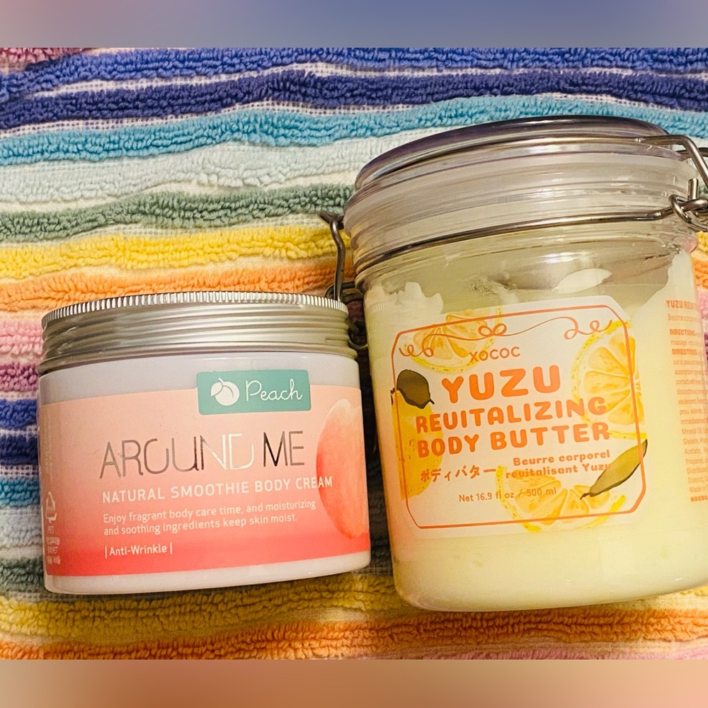 Fruit Body Cream Bundle! Yuzu and Peach smoothie scents🍋🍋🍋🍑🍑🍑